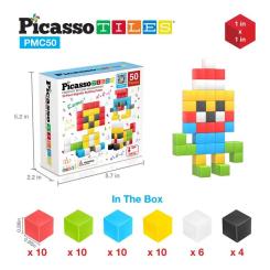 Конструктор Picasso магнітний Tiles Building Cubes 50 деталей Фото 1