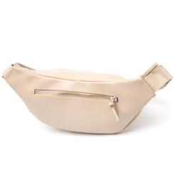 Сумка Grande Pelle Кожаная на пояс Бежевая Фото 1