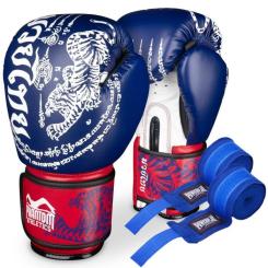 Боксерские перчатки Phantom Muay Thai Blue 10 унцій Фото