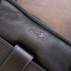 Сумка Shvigel На два отделения кожаная Черная Фото 9