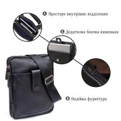 Сумка Shvigel На два отделения кожаная Черная Фото 3