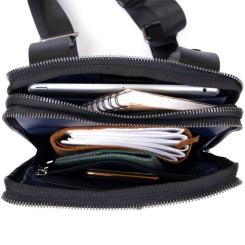 Сумка Shvigel На два отделения кожаная Черная Фото 5