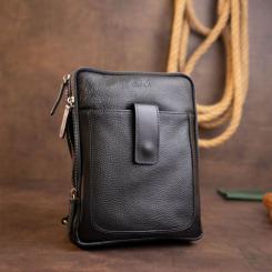 Сумка Shvigel На два отделения кожаная Черная Фото 7