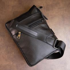 Сумка Shvigel На два отделения кожаная Черная Фото 8