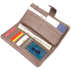 Портмоне Karya Из натуральной кожи Бежевое Фото 5