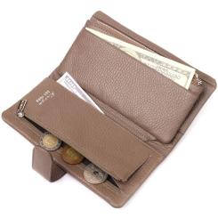 Портмоне Karya Из натуральной кожи Бежевое Фото 6