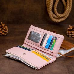Кошелек ST Leather На кнопке Розовый Фото 9