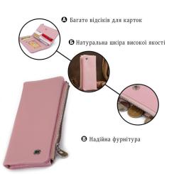 Кошелек ST Leather На кнопке Розовый Фото 3