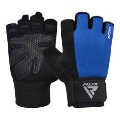 Перчатки для фитнеса RDX W1 Half Blue M Фото
