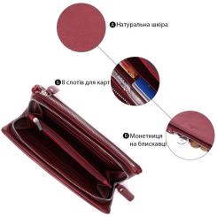 Кошелек ST Leather З натуральної шкіри Бордовий Фото 3