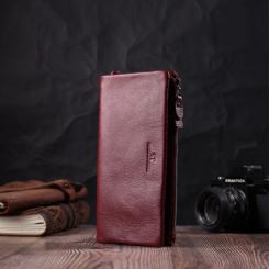 Кошелек ST Leather З натуральної шкіри Бордовий Фото 7