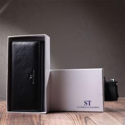 Кошелек ST Leather З натуральної шкіри Чорний Фото 11