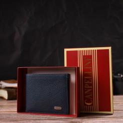 Портмоне Canpellini Из натуральной кожи флотар Синее Фото 8