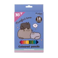 Карандаши цветные Yes Pusheen 18 кольорів Фото