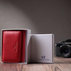 Портмоне ST Leather Из натуральной кожи Красное Фото 11