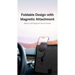 Универсальный автодержатель Baseus C02 Magnetic Phone Holder Cluster Black Фото 8