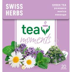 Чай Tea Moments Swiss Herbs зелений 20х1.7 г пірамідки Фото