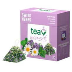 Чай Tea Moments Swiss Herbs зелений 20х1.7 г пірамідки Фото 1