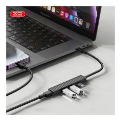 Концентратор XO USB-C 4-in-1 порти XO HUB014B.black Фото 4