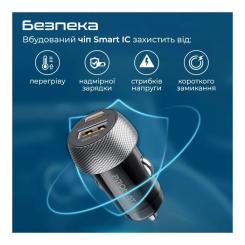 Зарядное устройство Promate drivegear-pd33 USB-C PD33W + USB-A QC3.0 Black Фото 5