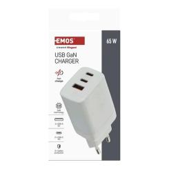 Зарядное устройство EMOS V05G65 1xUSB-A + 2xUSB-C PD65W GaN Фото 5
