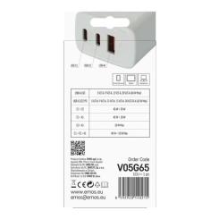 Зарядное устройство EMOS V05G65 1xUSB-A + 2xUSB-C PD65W GaN Фото 6