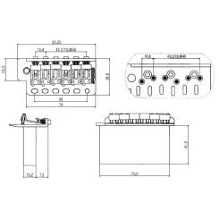 Бридж для гитары Paxphil WV6SB Chrome Фото 2
