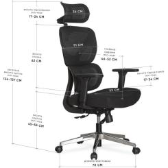 Офисное кресло Mealux D1 Air Fabric Black Фото 9