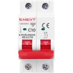 Автоматический выключатель E.NEXT 2-п e.mcb.stand. 10А C ( 6кА) Фото 1