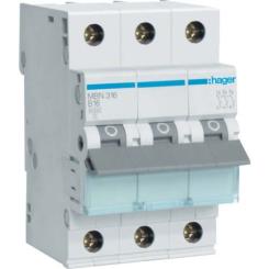 Автоматический выключатель Hager 3-п. B 16A (6kA) 3M (B) Фото