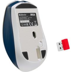 Мышка Defender Dila MM-282 Wireless White/Blue Фото 6