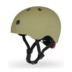 Шлем Scoot&Ride оливковий з ліхтариком 51-53см Фото