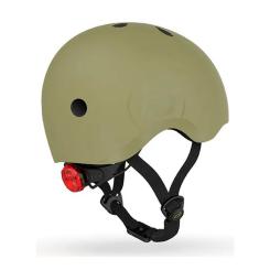 Шлем Scoot&Ride оливковий з ліхтариком 51-53см Фото 4