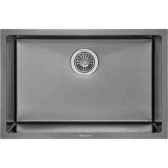 Мойка кухонная GRANADO Under top L STEEL S201 black Фото