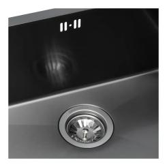 Мойка кухонная GRANADO Under top L STEEL S201 black Фото 3