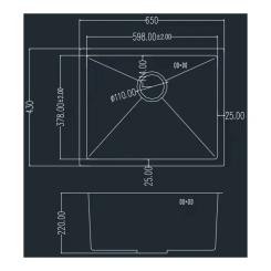 Мойка кухонная GRANADO Under top L STEEL S201 black Фото 6