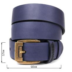 Ремень Shvigel Мужской кожаный Синий Фото 2