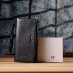 Кошелек ST Leather Кожаный Черный Фото 10