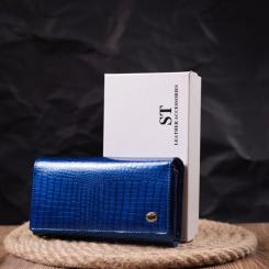 Кошелек ST Leather З лакованої шкіри Синій Фото 10