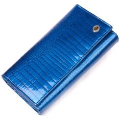 Кошелек ST Leather З лакованої шкіри Синій Фото