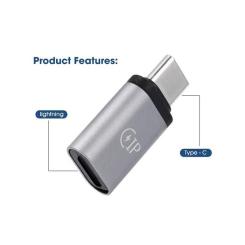 Переходник XoKo Lightning F to USB-C M gray Фото 2