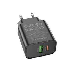 Зарядное устройство BOROFONE 1xUSB-C PD20W + 1xUSB QC3.0 black Фото