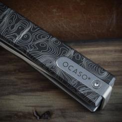 Нож Ocaso Solstice, Engraved titanium, Topo Pattern, Satin Фото 4