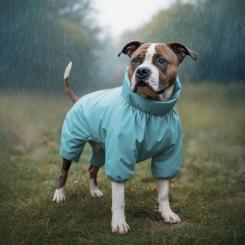 Дождевик для животных WAUDOG Clothes водонепроницаемый M45 голубой Фото 3