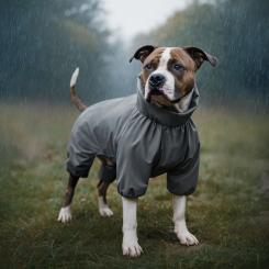 Дождевик для животных WAUDOG Clothes водонепроницаемый S30 серый Фото 3