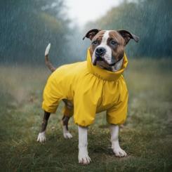 Дождевик для животных WAUDOG Clothes водонепроницаемый S40 желтый Фото 3