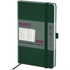Еженедельник Axent датированный 2026 Partner Lines 125х195, темно-зел Фото