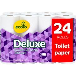 Туалетная бумага Ruta Ecolo Deluxe 3 слоя 24 рулона Фото