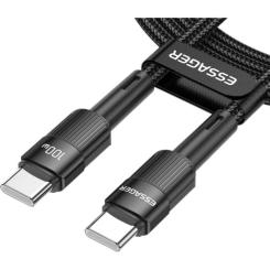Дата кабель Essager USB-C to USB-C 2.0m 100W black Фото 1
