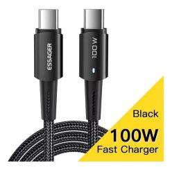 Дата кабель Essager USB-C to USB-C 0.5m 100W black Фото 1